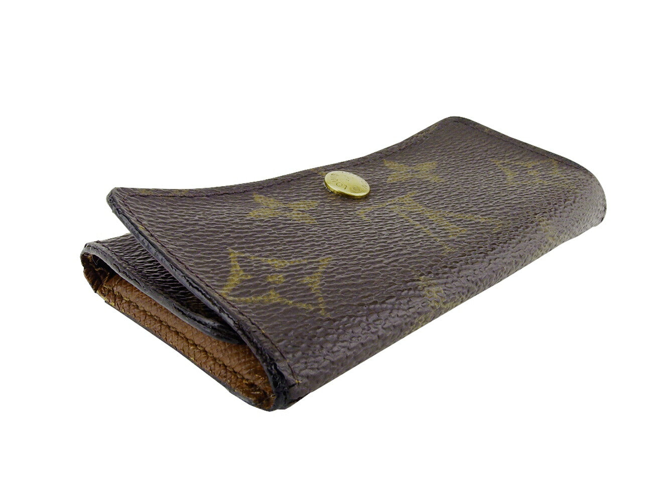 LOUIS VUITTON Key case Key holder M62631 Brown beige gold Multicles4