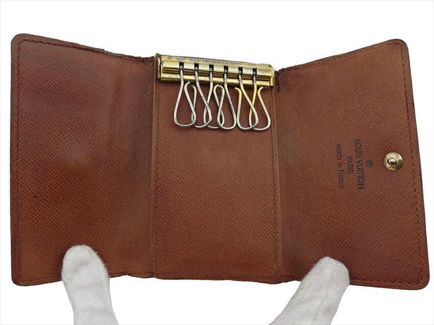LOUIS VUITTON Key case Key holder M62630 Brown beige gold Multicles6