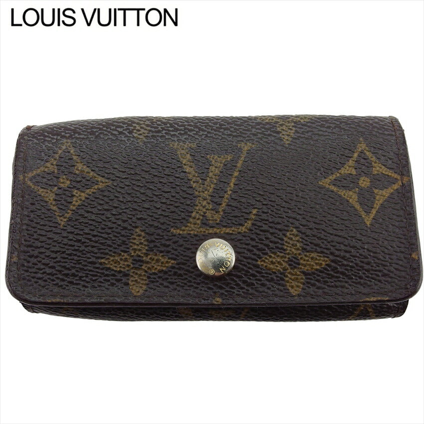 LOUIS VUITTON Key case Key holder M62631 Brown beige gold Multicles4