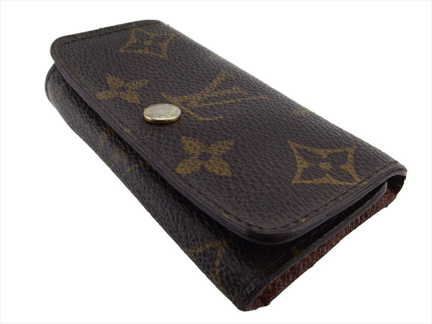 LOUIS VUITTON Key case Key holder M62631 Brown beige gold Multicles4