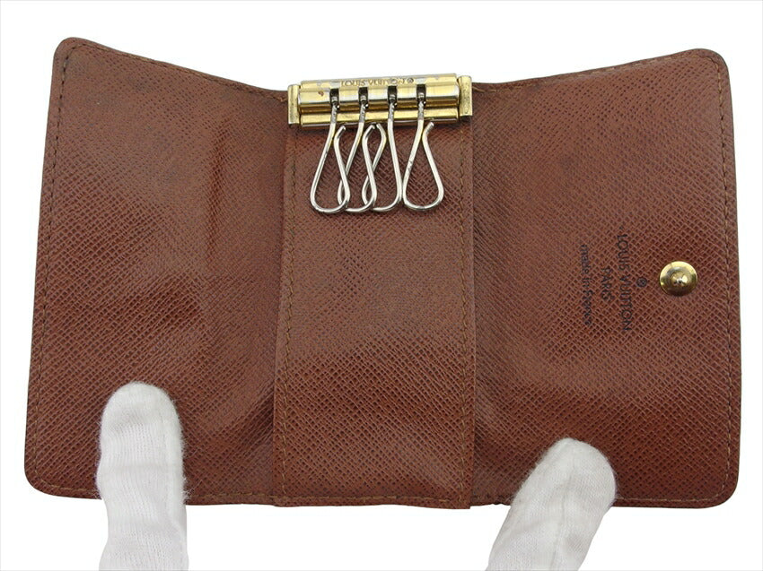 LOUIS VUITTON Key case Key holder M62631 Brown beige gold Multicles4