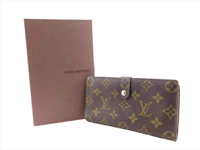 LOUIS VUITTON Long Wallet Purse T61217 Brown beige North America exclusive Continental Clutch