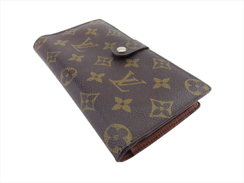 LOUIS VUITTON Long Wallet Purse T61217 Brown beige North America exclusive Continental Clutch