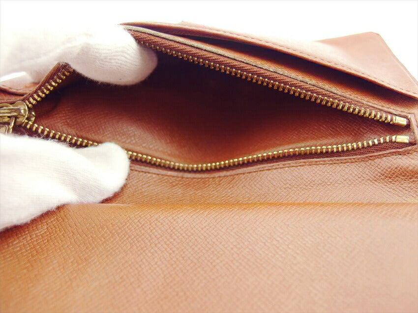LOUIS VUITTON Long Wallet Purse T61217 Brown beige North America exclusive Continental Clutch