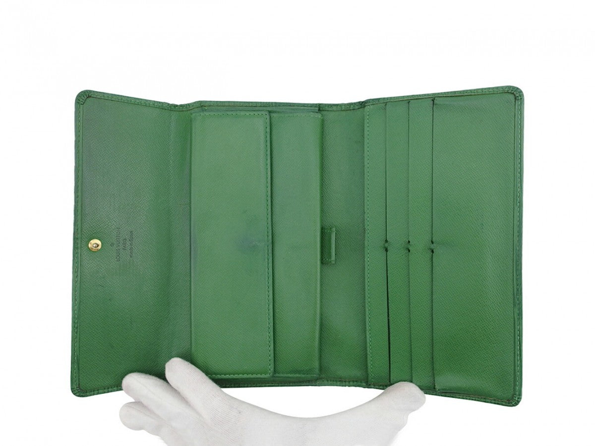 LOUIS VUITTON Long Wallet Purse green Epi