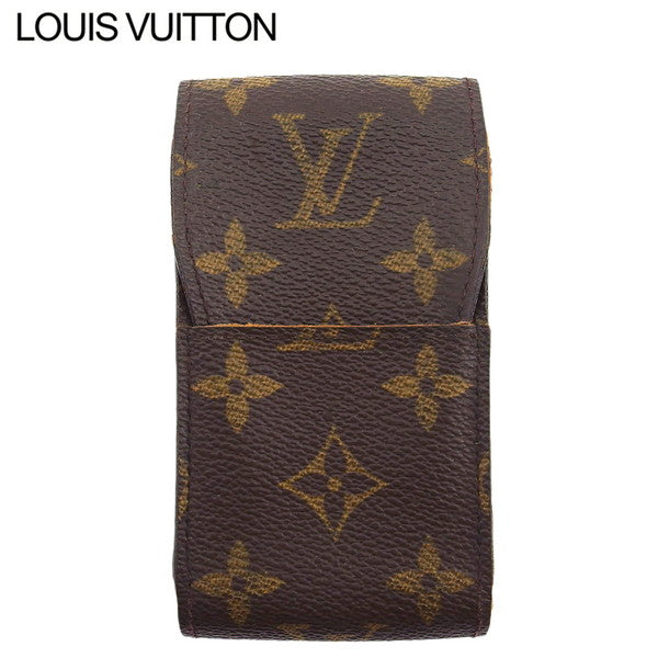 LOUIS VUITTON Cigarette case Brown x beige