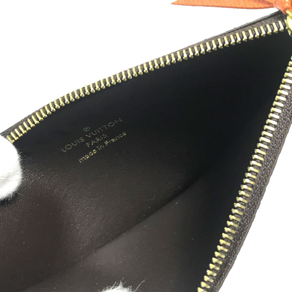 LOUIS VUITTON Long Wallet Purse Monogram canvas Brown x orange Comes with a coin case Wallet Women Used Authentic