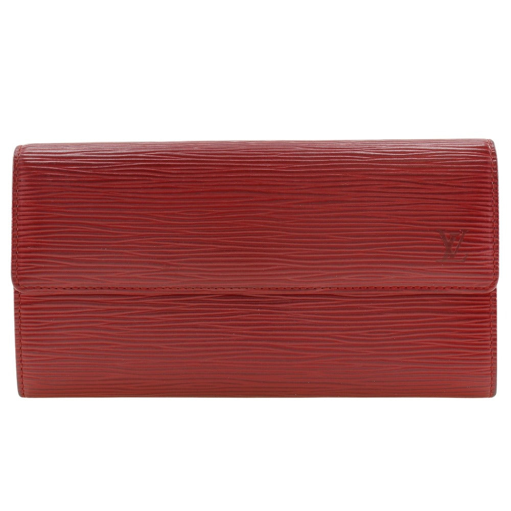 LOUIS VUITTON Long Wallet Purse M6359E Epi Leather Red Portefeuille Sarah