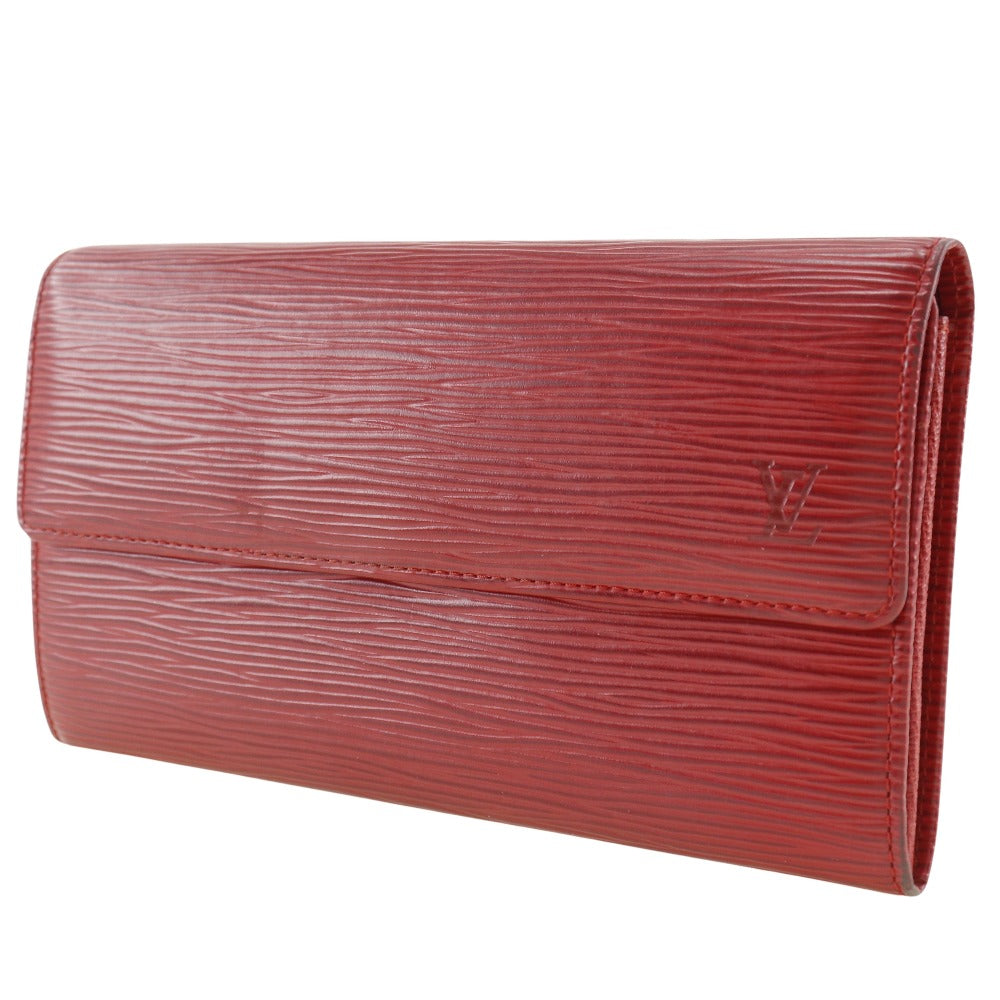 LOUIS VUITTON Long Wallet Purse M6359E Epi Leather Red Portefeuille Sarah