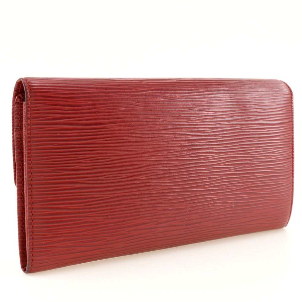 LOUIS VUITTON Long Wallet Purse M6359E Epi Leather Red Portefeuille Sarah