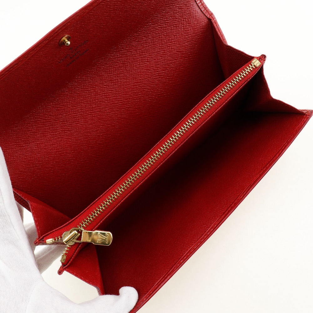 LOUIS VUITTON Long Wallet Purse M6359E Epi Leather Red Portefeuille Sarah