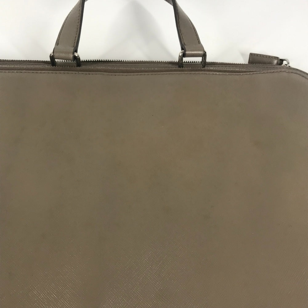 PRADA Business bag saffiano leather Beige type Triangle logo plate