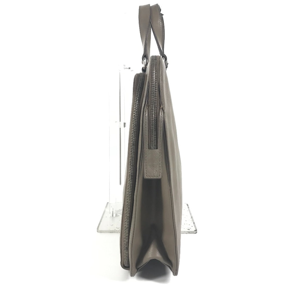 PRADA Business bag saffiano leather Beige type Triangle logo plate