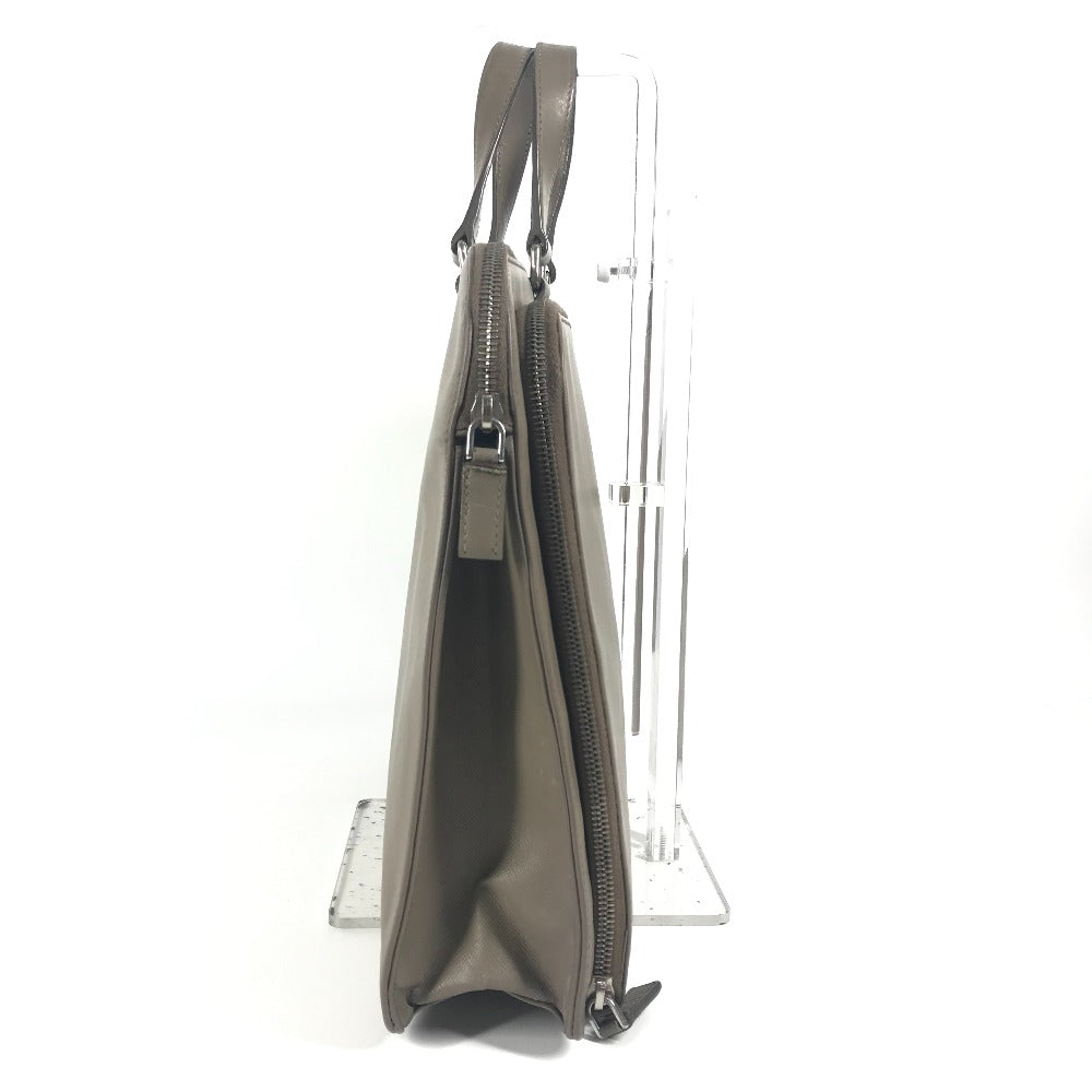 PRADA Business bag saffiano leather Beige type Triangle logo plate
