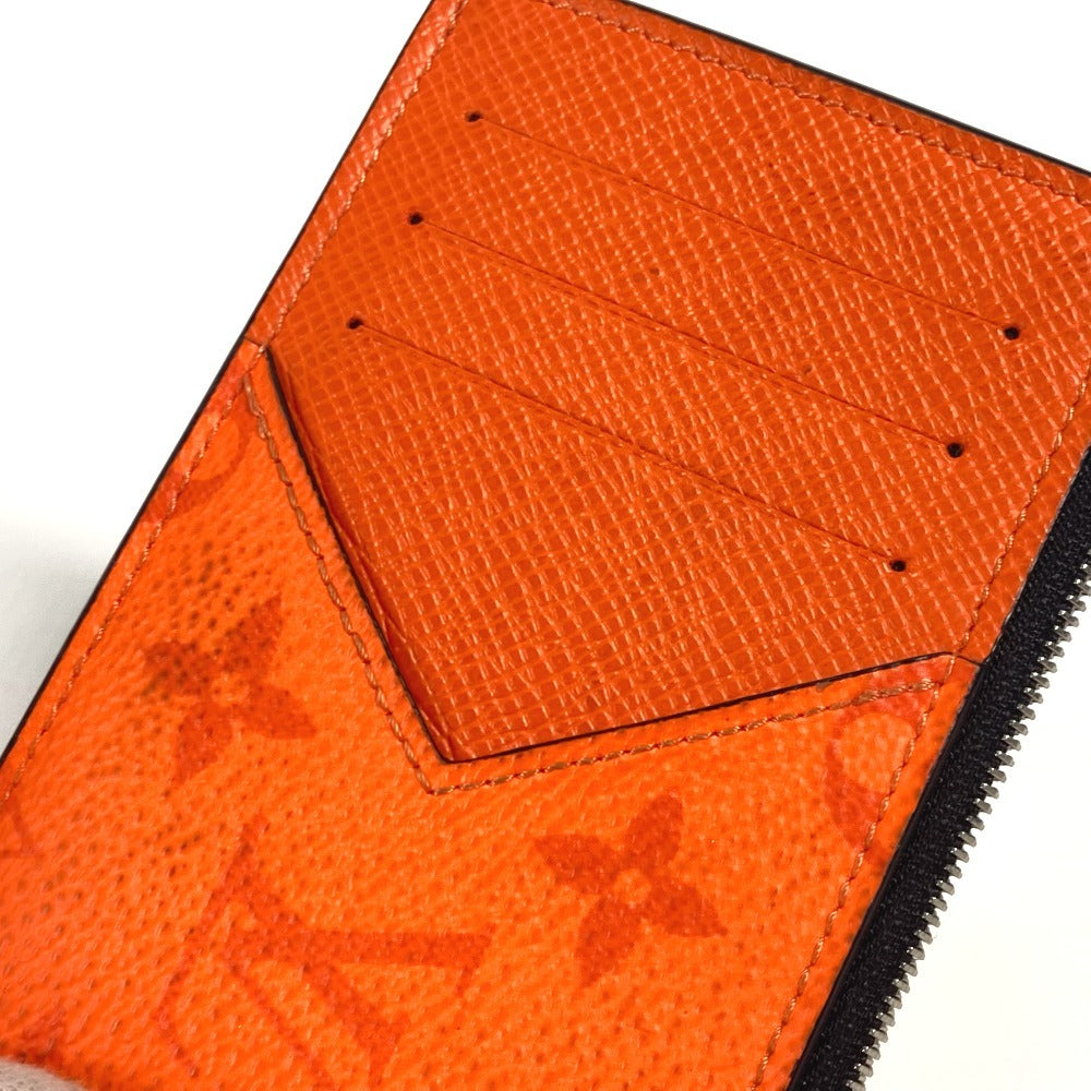 LOUIS VUITTON Coin case M30465 Taiga Leather, Monogram Canvas Orange Taigalama Coin card holder