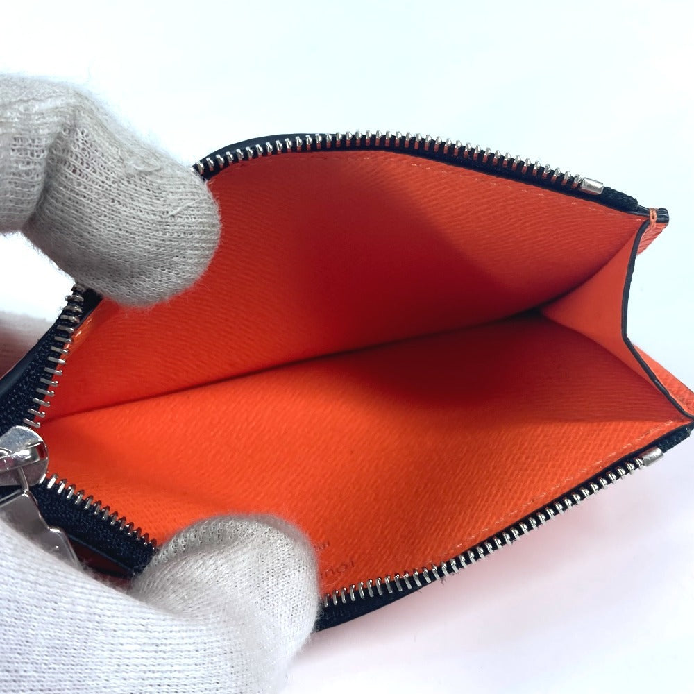 LOUIS VUITTON Coin case M30465 Taiga Leather, Monogram Canvas Orange Taigalama Coin card holder