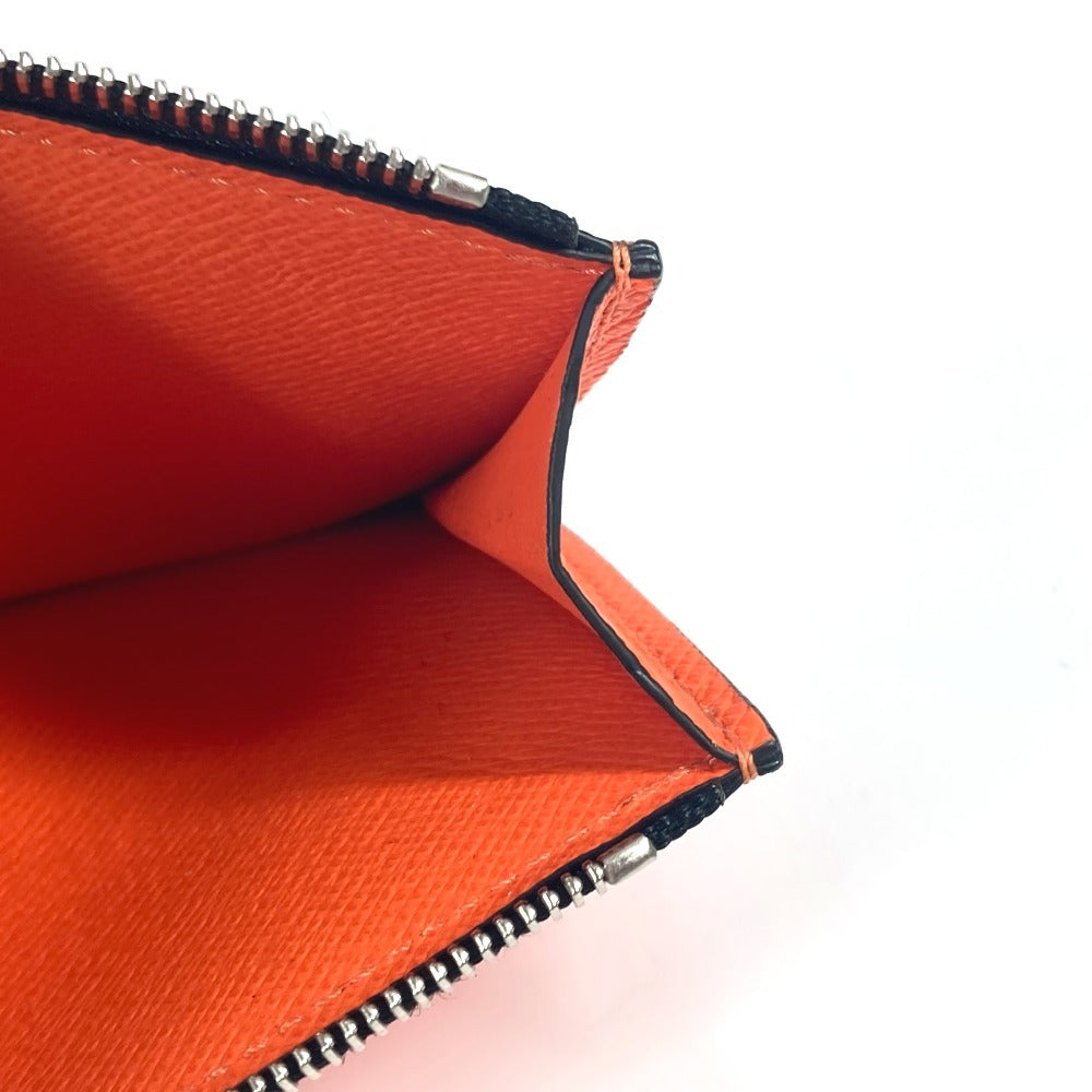 LOUIS VUITTON Coin case M30465 Taiga Leather, Monogram Canvas Orange Taigalama Coin card holder