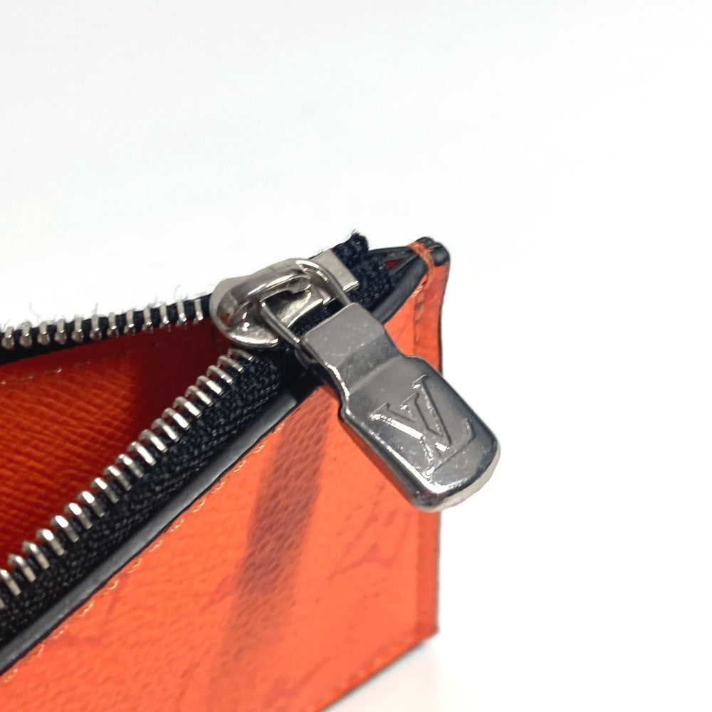 LOUIS VUITTON Coin case M30465 Taiga Leather, Monogram Canvas Orange Taigalama Coin card holder