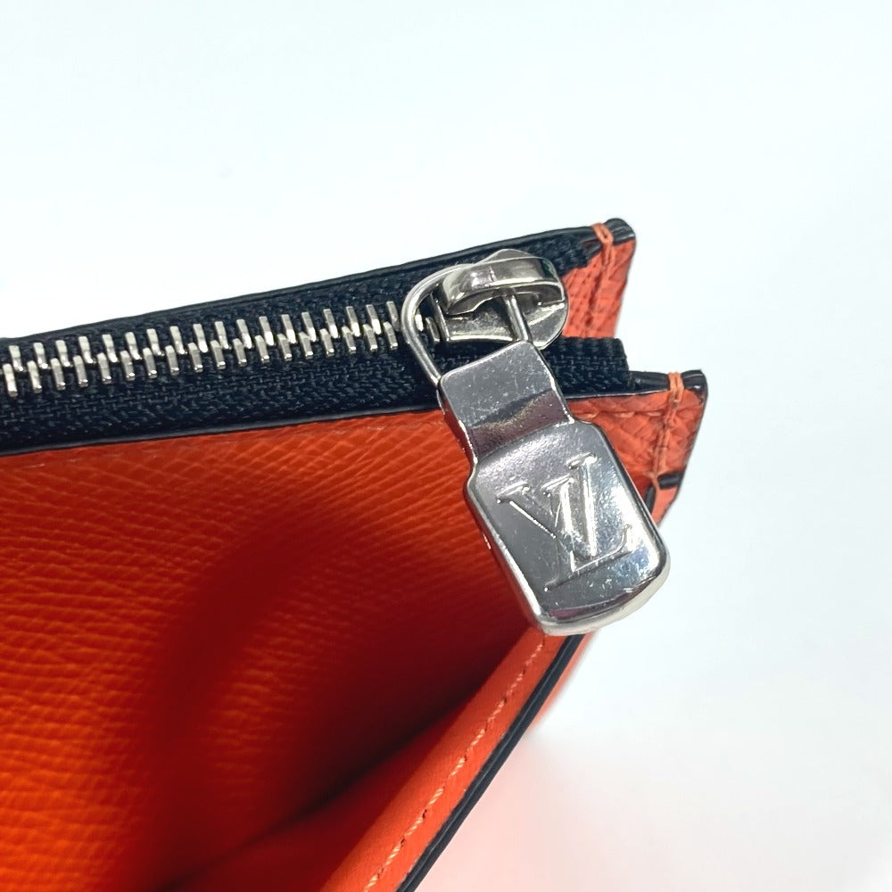 LOUIS VUITTON Coin case M30465 Taiga Leather, Monogram Canvas Orange Taigalama Coin card holder