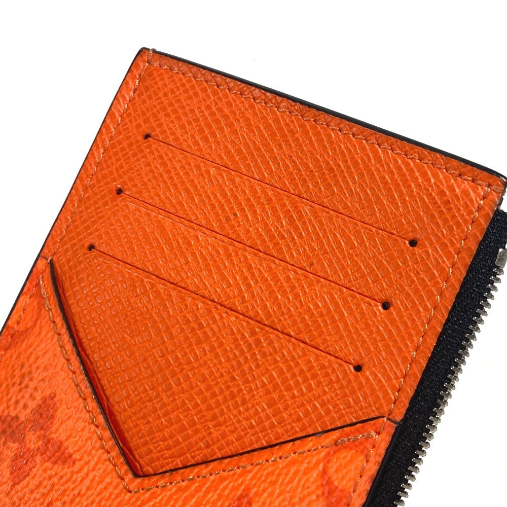 LOUIS VUITTON Coin case M30465 Taiga Leather, Monogram Canvas Orange Taigalama Coin card holder