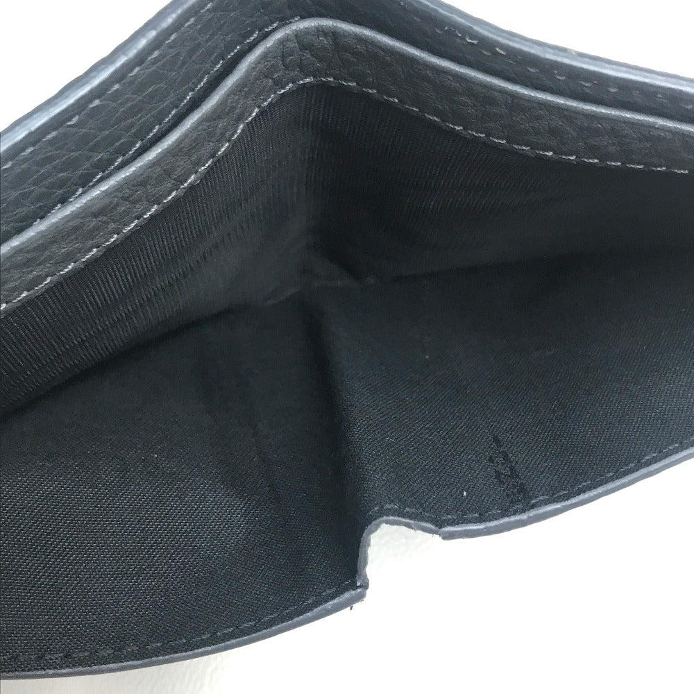 FENDI Folded wallet 7M0169 A4NR Calf leather dark gray x white FF logo stamp