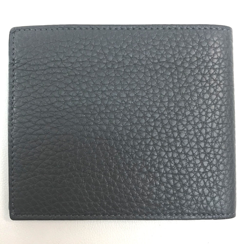 FENDI Folded wallet 7M0169 A4NR Calf leather dark gray x white FF logo stamp
