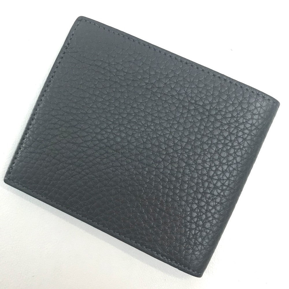 FENDI Folded wallet 7M0169 A4NR Calf leather dark gray x white FF logo stamp