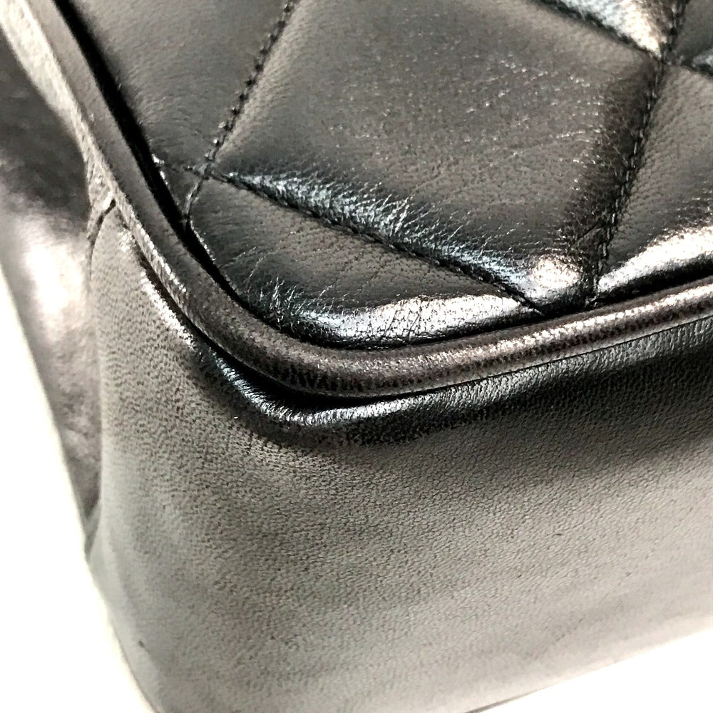 CHANEL Tote Bag lambskin Black x Gold Metal CC COCO Mark Matrasse quilting