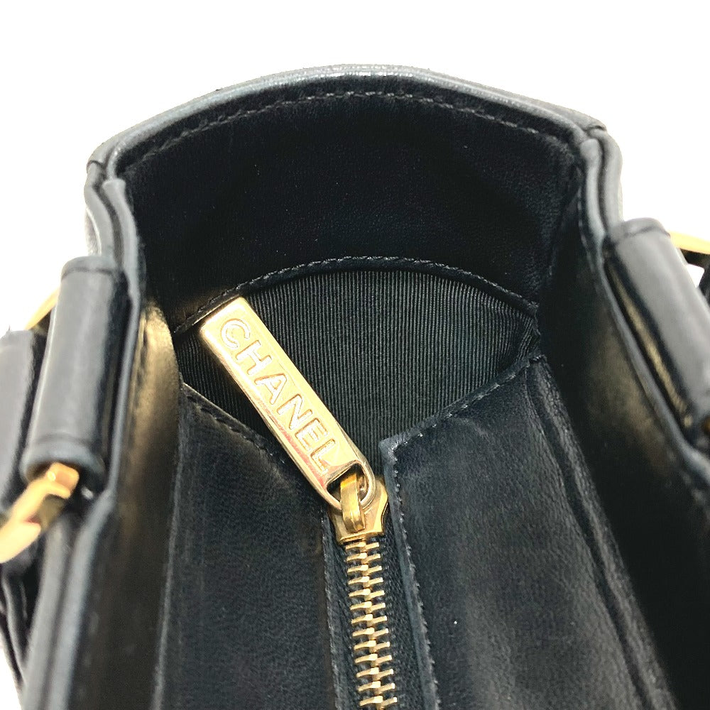 CHANEL Tote Bag lambskin black CCCOCO Mark Chocolate bar