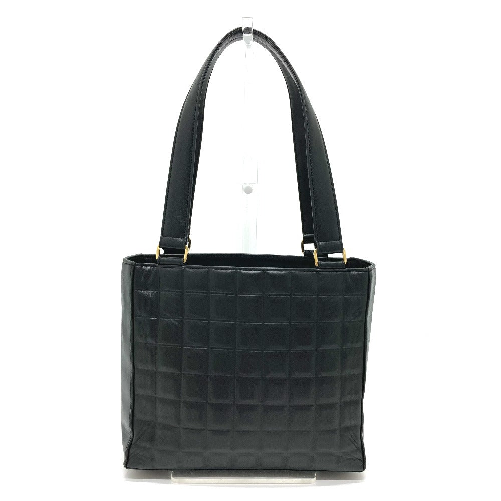 CHANEL Tote Bag lambskin black CCCOCO Mark Chocolate bar