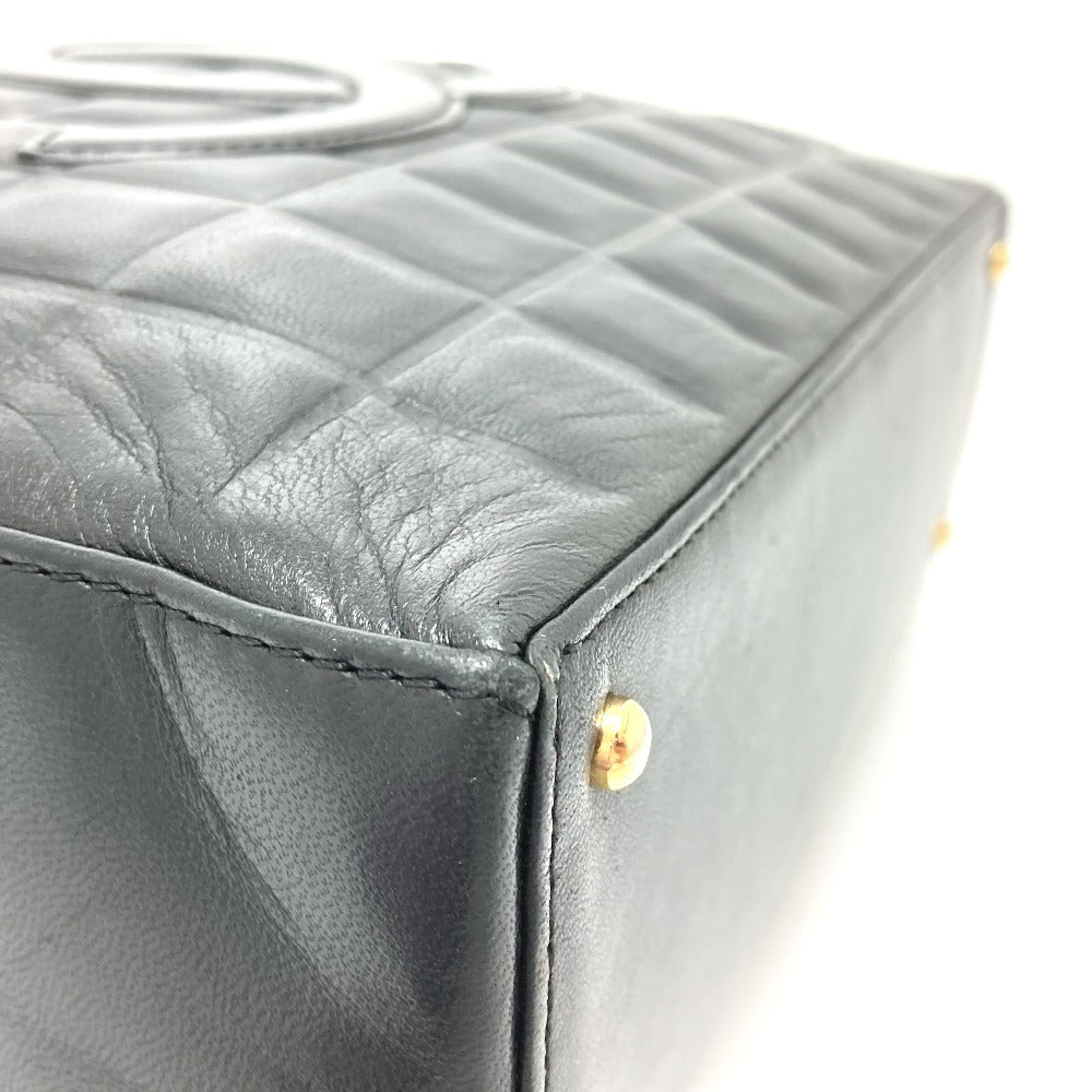CHANEL Tote Bag lambskin black CCCOCO Mark Chocolate bar
