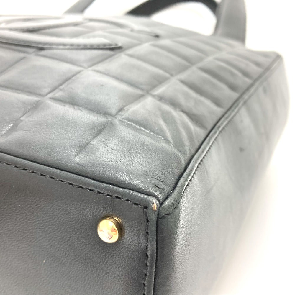 CHANEL Tote Bag lambskin black CCCOCO Mark Chocolate bar