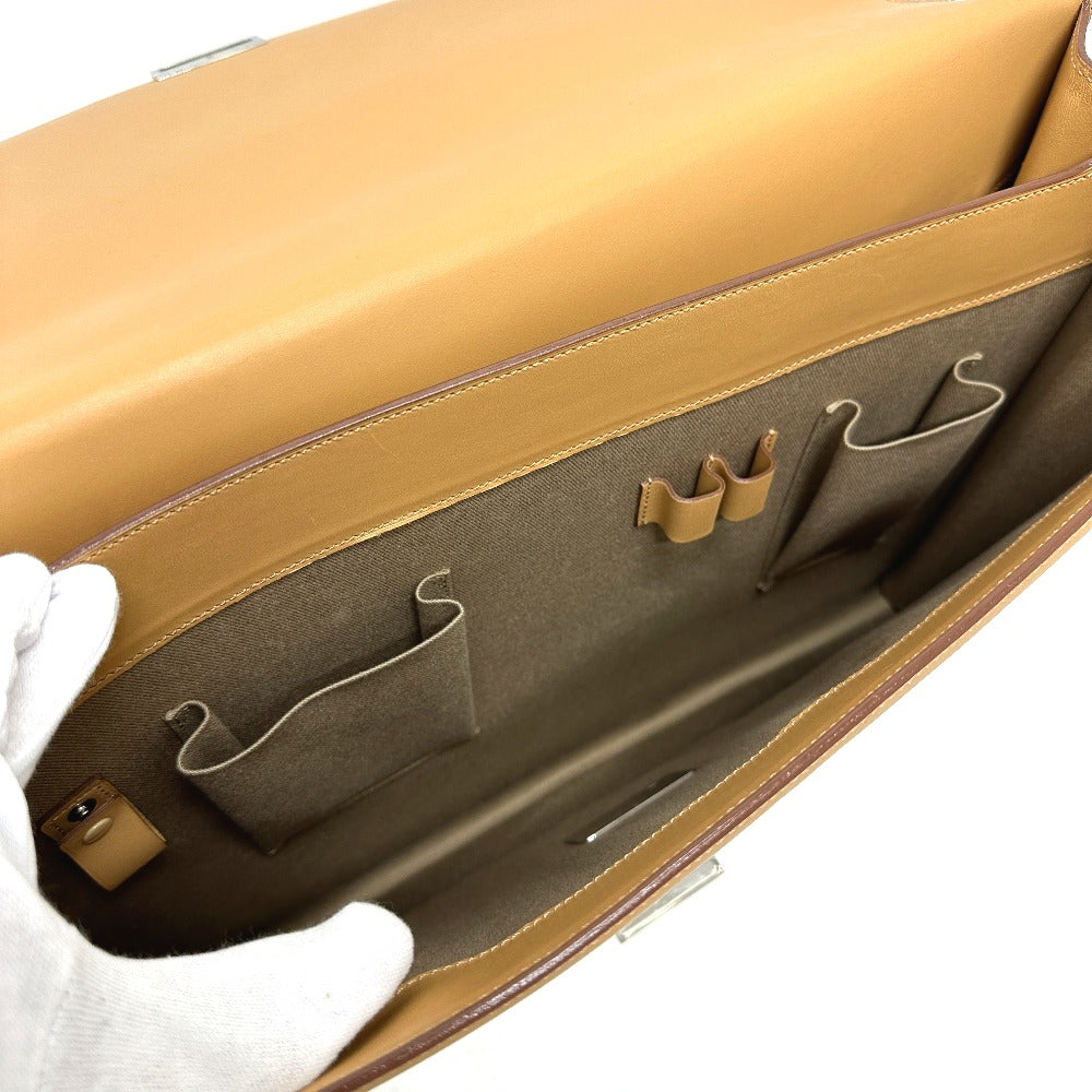 CARTIER Handbag leather beige Business bag mens Used Authentic