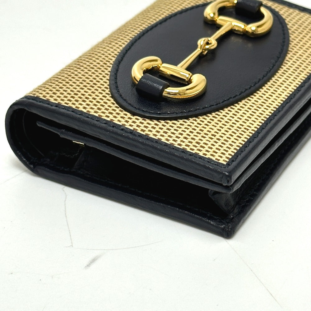 GUCCI Trifold wallet 621887 Canvas / leather beige Horsebit