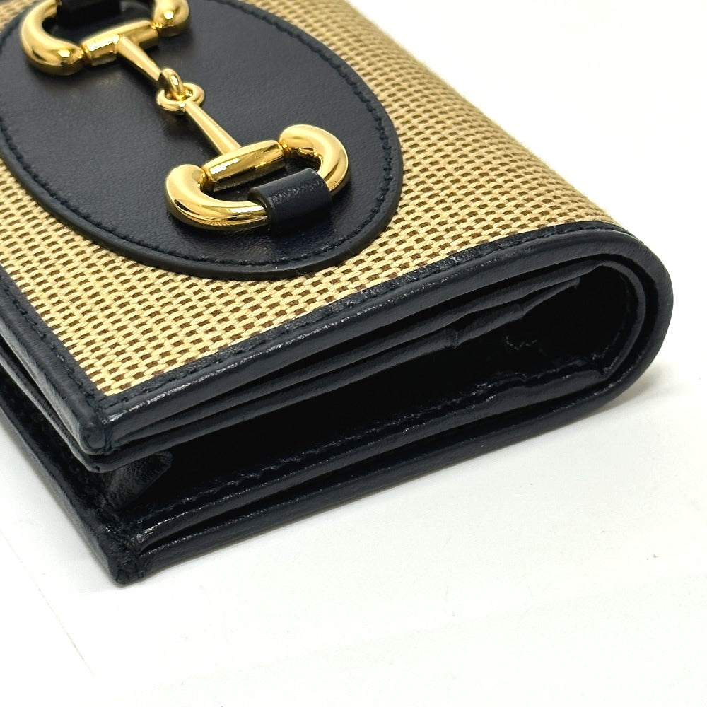 GUCCI Trifold wallet 621887 Canvas / leather beige Horsebit