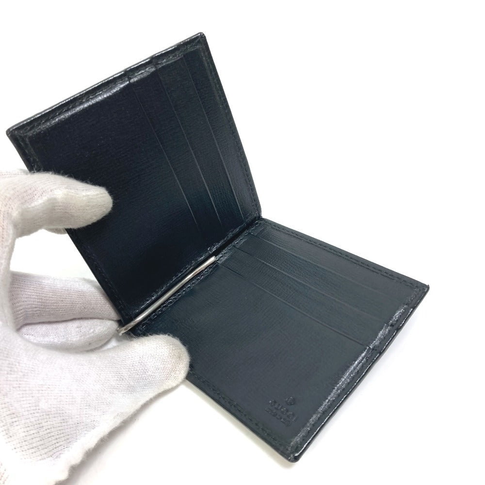 GUCCI Folded wallet 700686 GG Supreme Canvas black GG money clip Interlocking G Card Case Wallet
