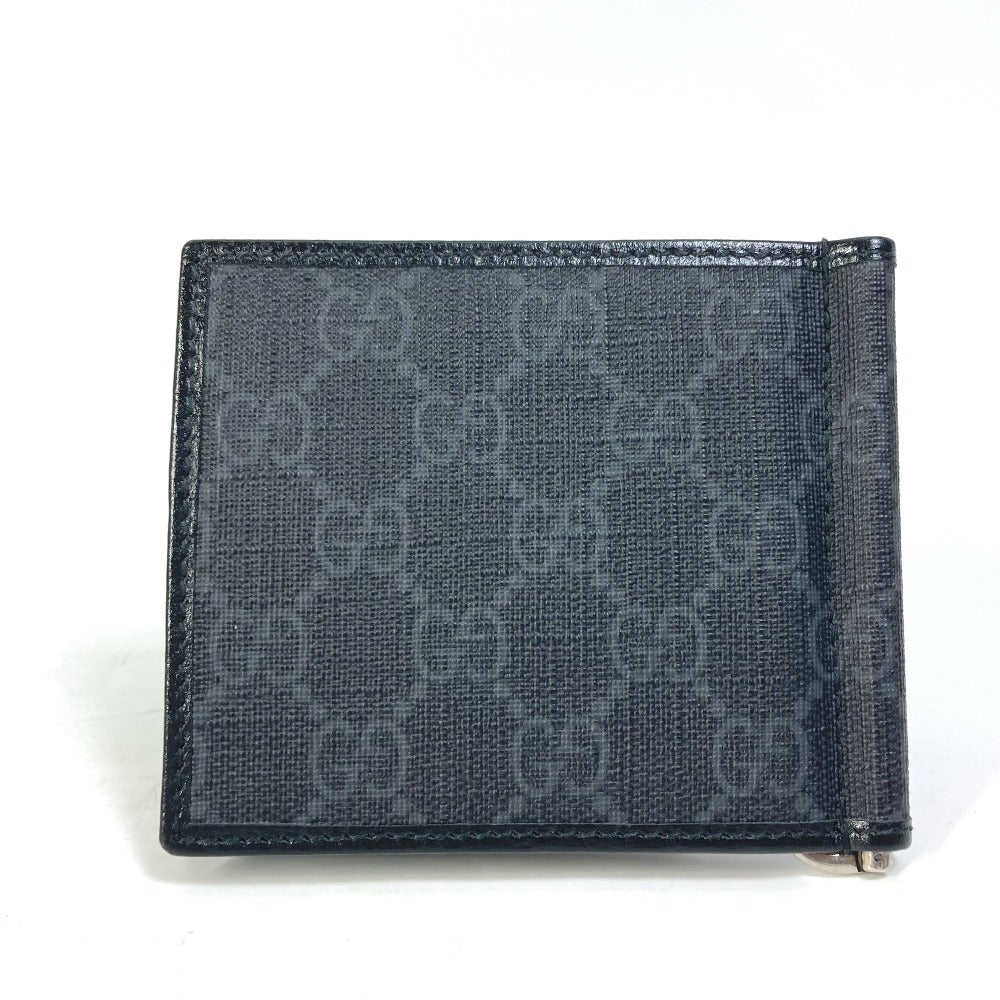 GUCCI Folded wallet 700686 GG Supreme Canvas black GG money clip Interlocking G Card Case Wallet