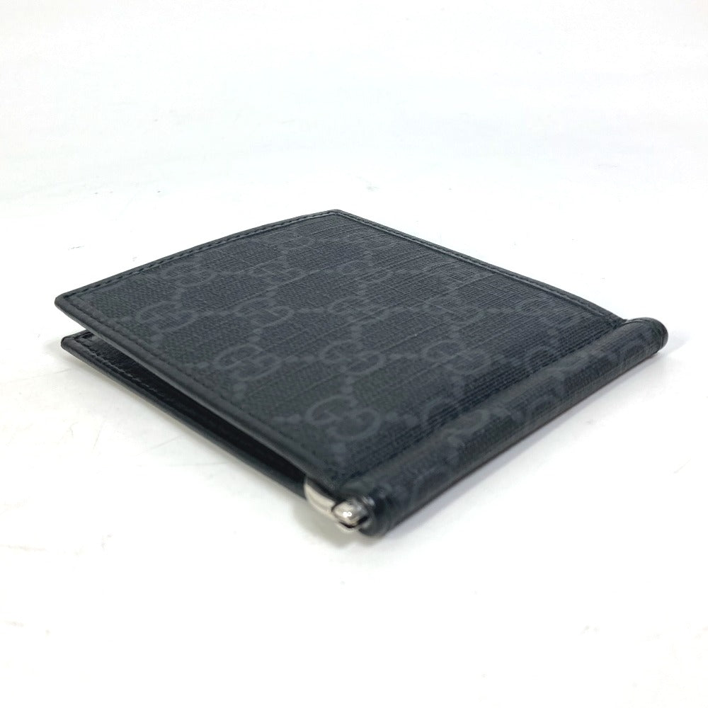 GUCCI Folded wallet 700686 GG Supreme Canvas black GG money clip Interlocking G Card Case Wallet