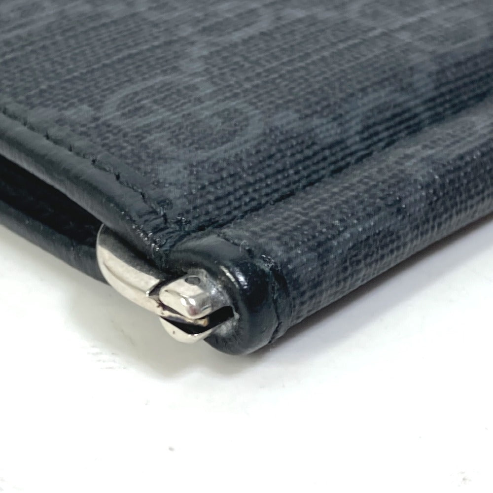 GUCCI Folded wallet 700686 GG Supreme Canvas black GG money clip Interlocking G Card Case Wallet