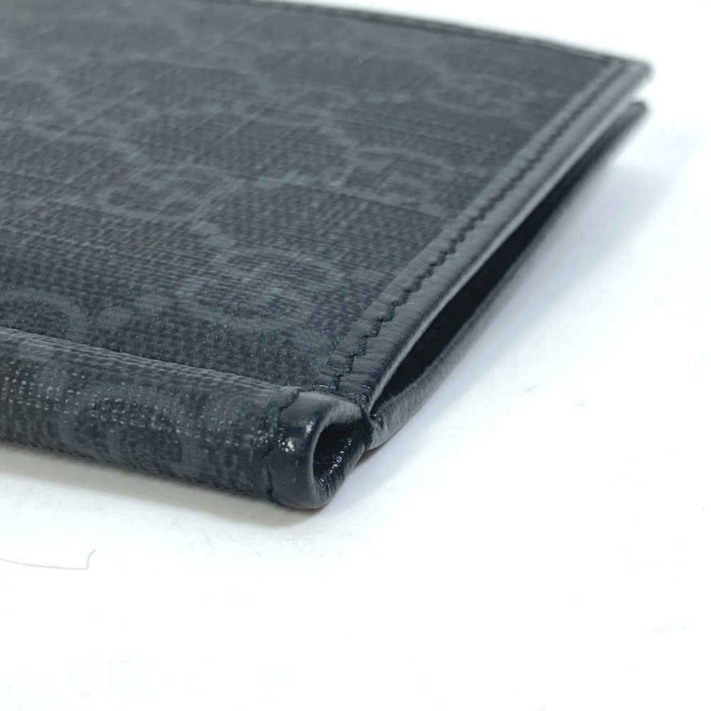 GUCCI Folded wallet 700686 GG Supreme Canvas black GG money clip Interlocking G Card Case Wallet