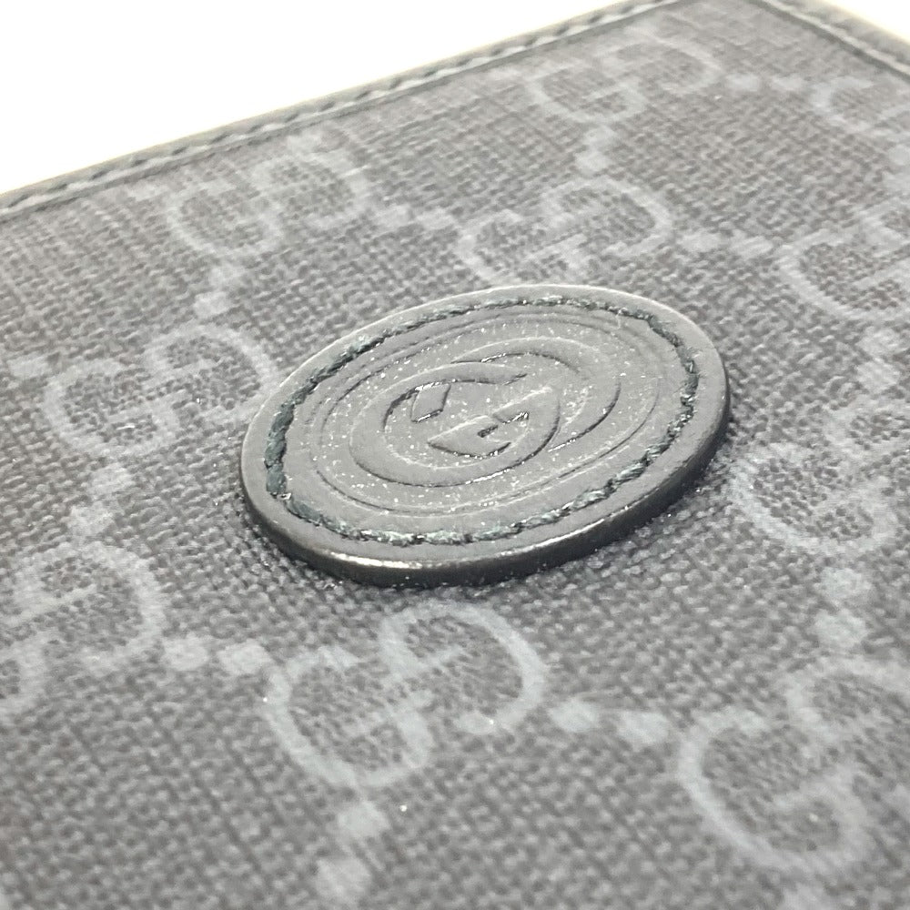 GUCCI Folded wallet 700686 GG Supreme Canvas black GG money clip Interlocking G Card Case Wallet