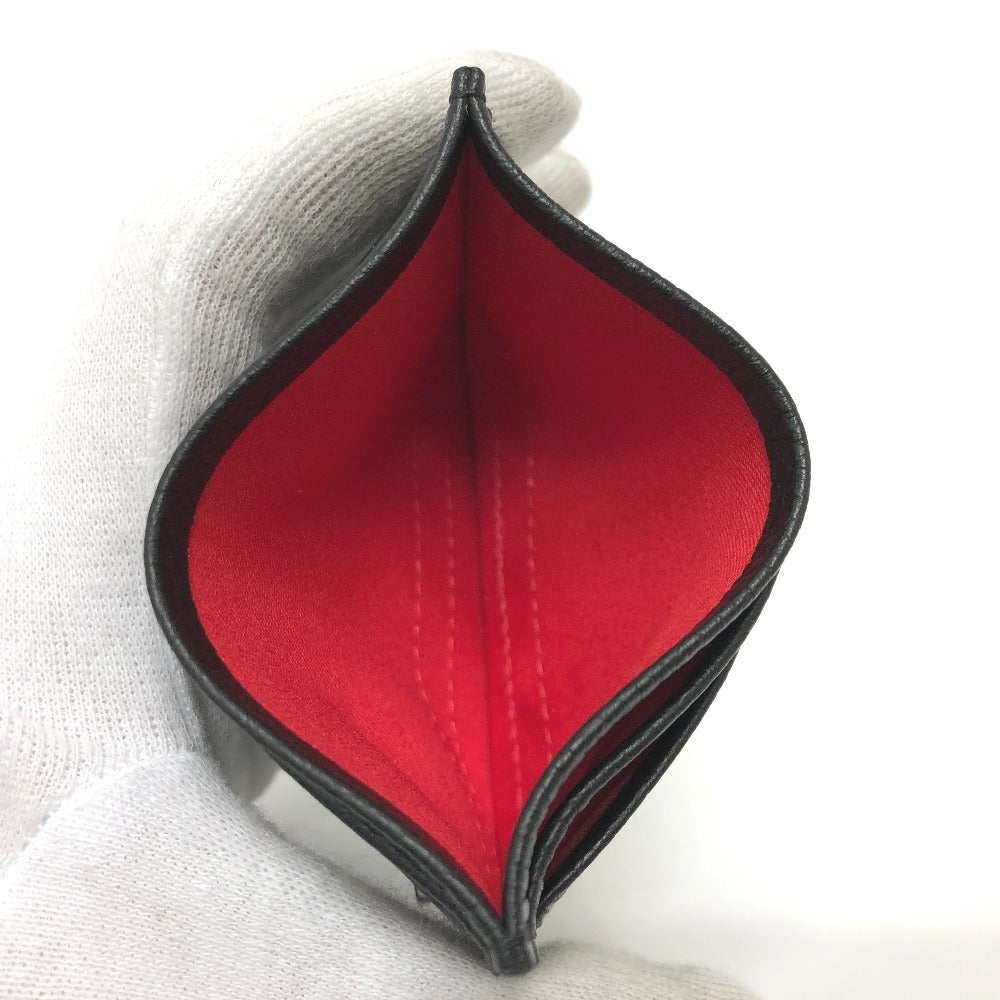 Christian Louboutin Card Case leather black logo Pass case unisex(Unisex) Used Authentic