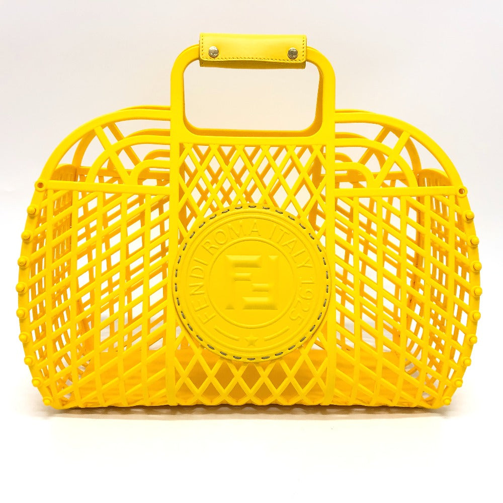 FENDI Handbag 8BH389 plastic yellow Medium basket Women Used Authentic