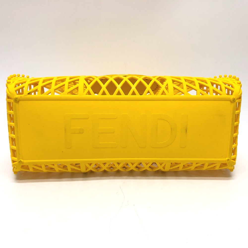 FENDI Handbag 8BH389 plastic yellow Medium basket Women Used Authentic