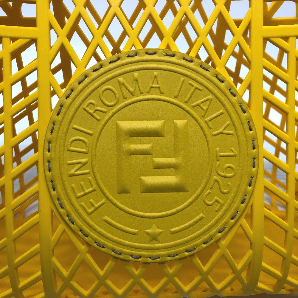 FENDI Handbag 8BH389 plastic yellow Medium basket Women Used Authentic