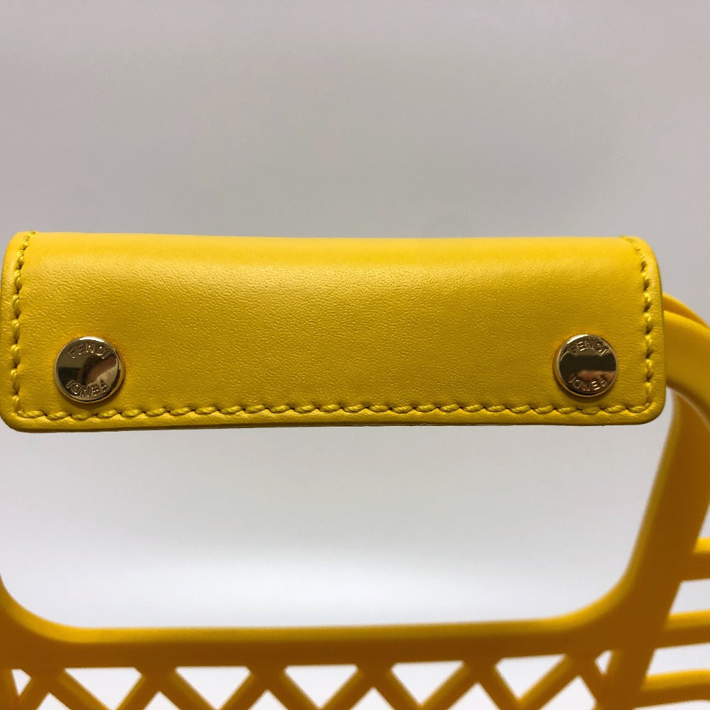 FENDI Handbag 8BH389 plastic yellow Medium basket Women Used Authentic