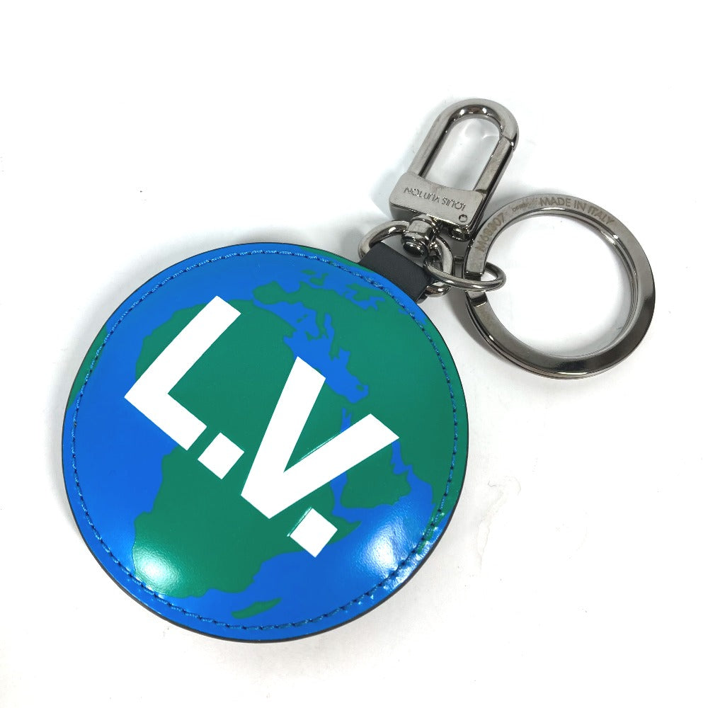 LOUIS VUITTON Bag charm M68307 Monogram canvas Blue x brown Monogram portocle padid Women Used Authentic