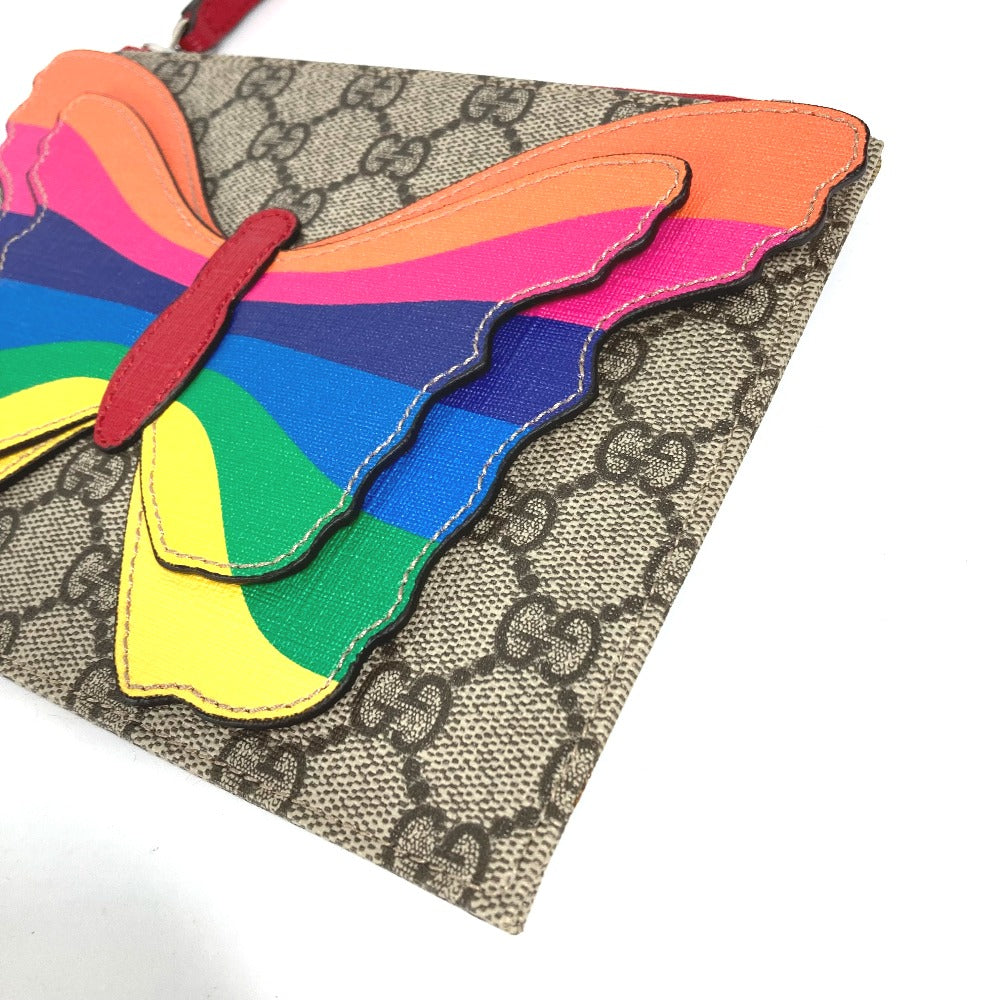 GUCCI Clutch bag 550781 GG Supreme Canvas beige GG Supreme Butterfly