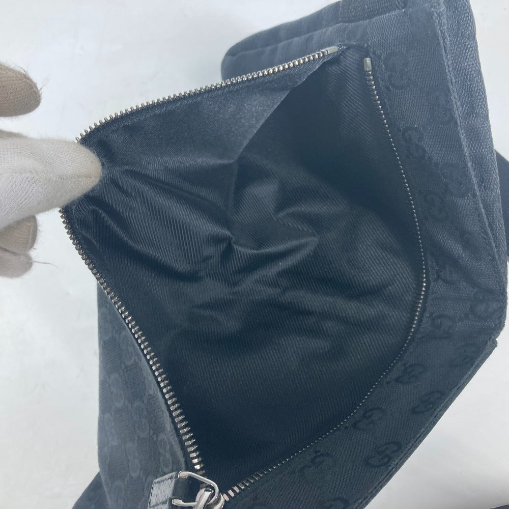 GUCCI Waist bag 28566 GG canvas black GG canvas W pocket
