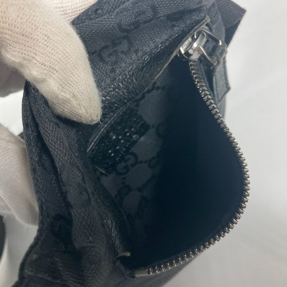 GUCCI Waist bag 28566 GG canvas black GG canvas W pocket